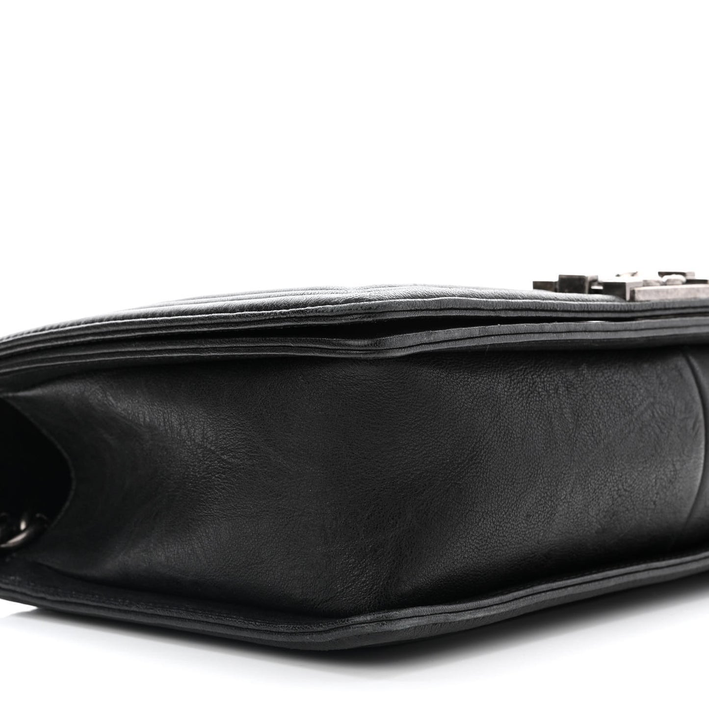 Crumpled Lambskin New Medium Studded Boy Flap Black