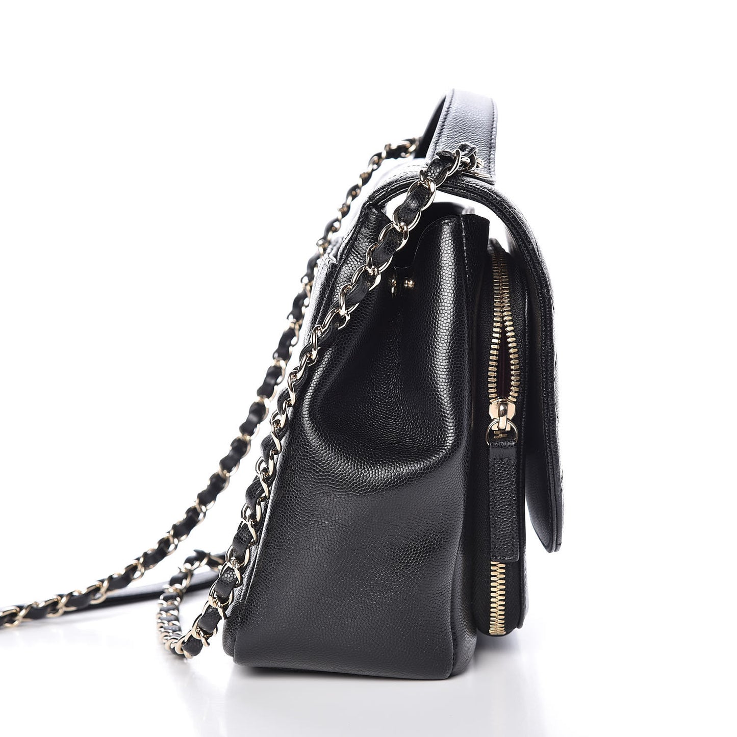 Caviar Quilted Large Business Affinity Flap Black