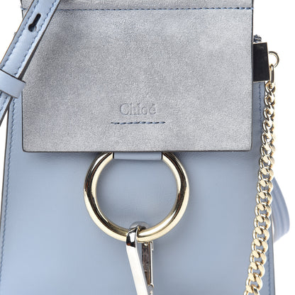 Chloe Suede Calfskin Mini Faye Bracelet Bag Washed Blue 9 of 10