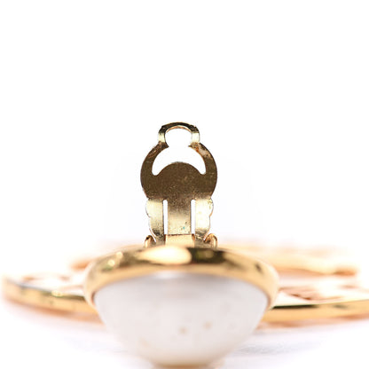 Chanel Pearl Large CC Drop Clip On Earrings Gold 6 of 7