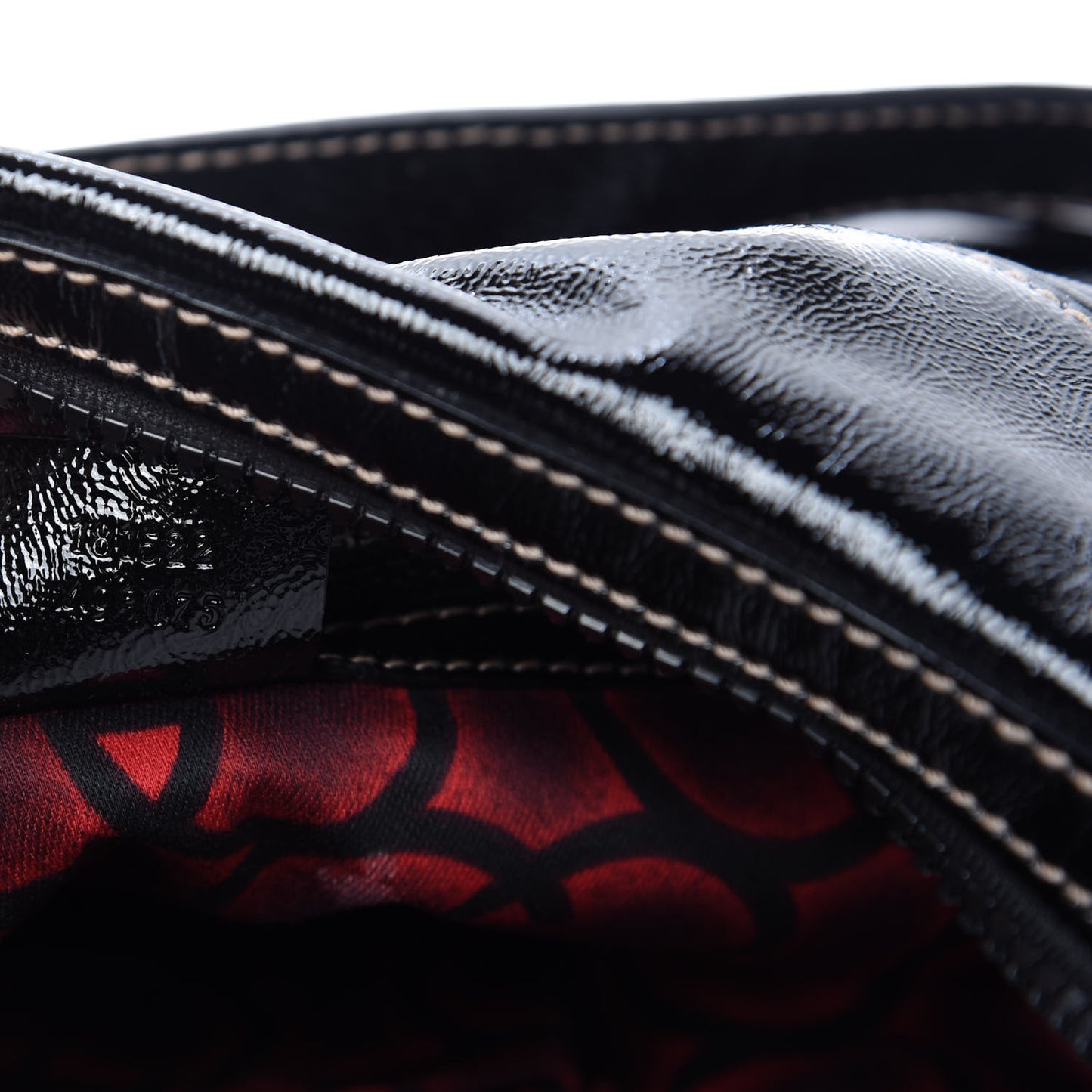 Patent Calfskin Medium Snow Glam Hobo Black