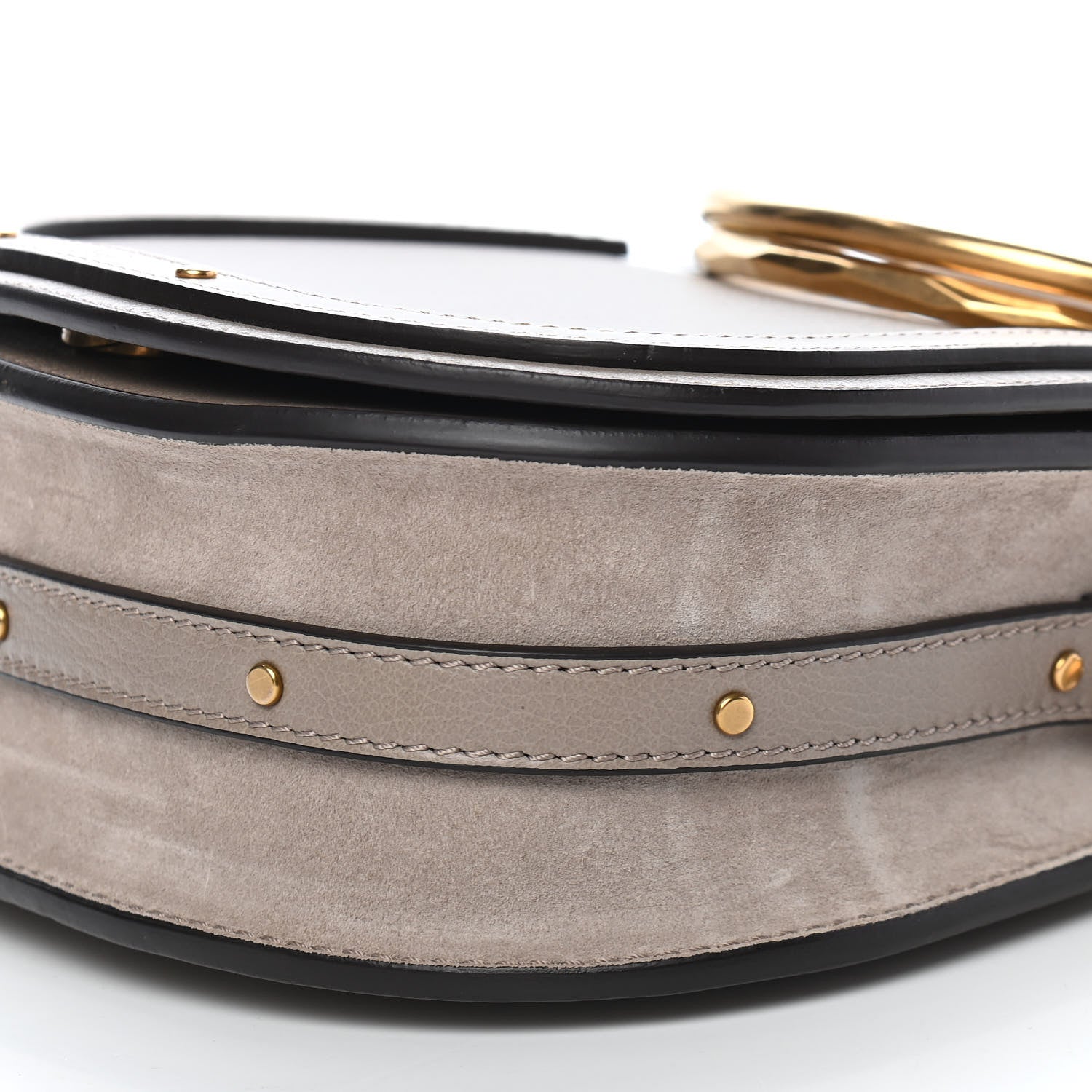 Chloe Calfskin Suede Small Nile Bracelet Bag Motty Grey 9 of 9