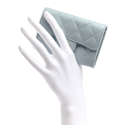 Chanel Caviar Quilted Flap Card Holder Wallet Light Blue 2 of 8