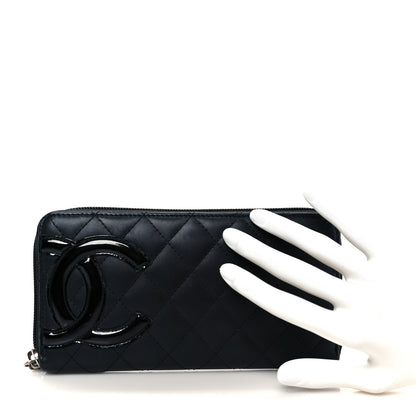 Chanel Calfskin Quilted Cambon Large Gusset Zip Around Wallet Black 4 of 18