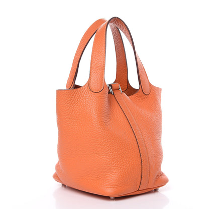 Hermes Taurillon Clemence Picotin Lock 18 PM Orange 3 of 14