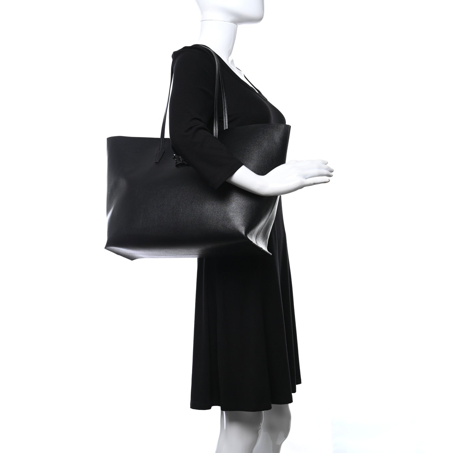 Versace Saffiano Palazzo Medusa Tote Black 2 of 9