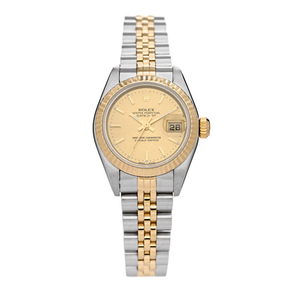 Rolex Stainless Steel 18K Yellow Gold 26mm Oyster Perpetual Datejust Watch Champagne 79173 1 of 4