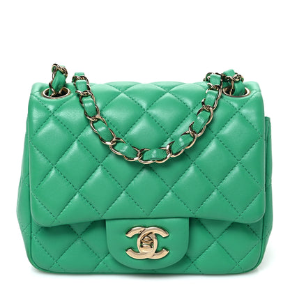 Chanel Lambskin Quilted Mini Square Flap Green 1 of 10