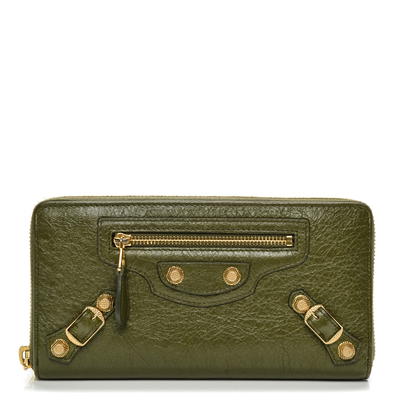Balenciaga Agneau Giant 12 Gold Hardware Continental Zip Around Wallet Vert Veronese 1 of 8