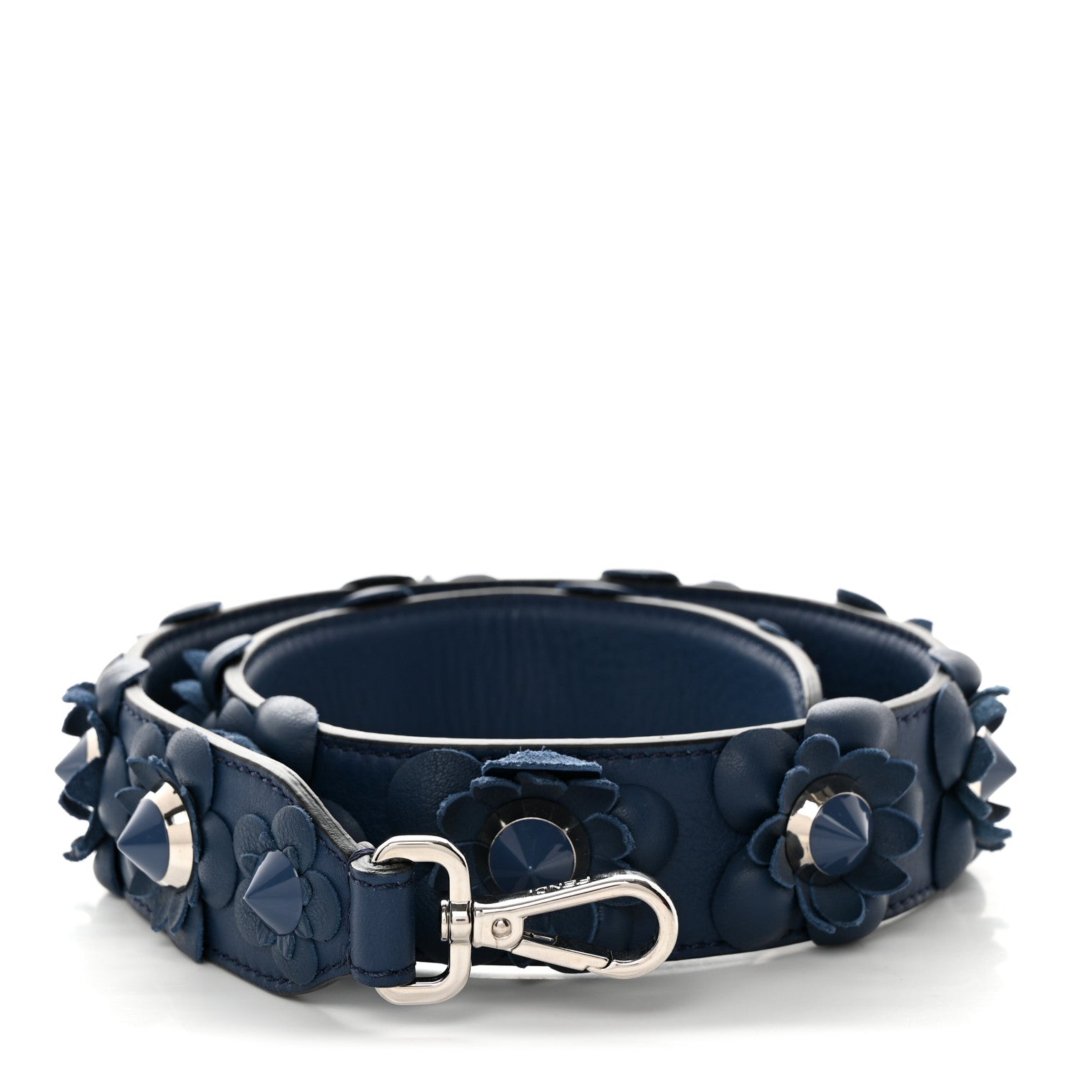 Fendi Vitello Dolce Flowerland Studded Strap You Blue 1 of 4