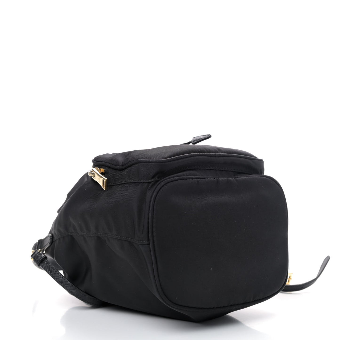 Saffiano Tessuto Nylon Mini Bucket Crossbody Bag Black