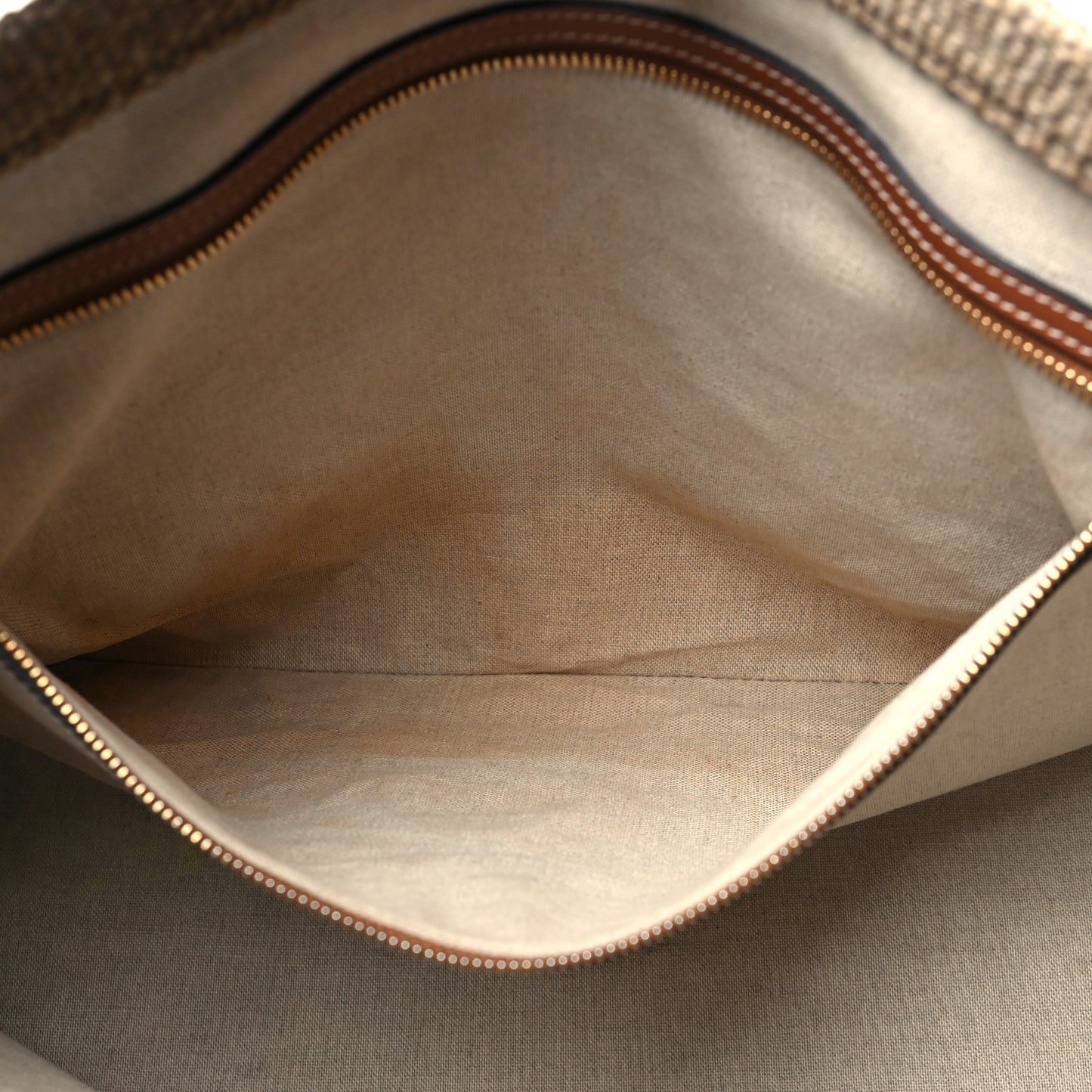Textile Calfskin Horizontal Cabas Beige Tan
