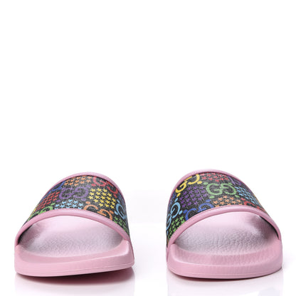 Gucci GG Supreme Monogram Psychedelic Slide Sandals 36 Black Multicolor Sugar Pink 2 of 11