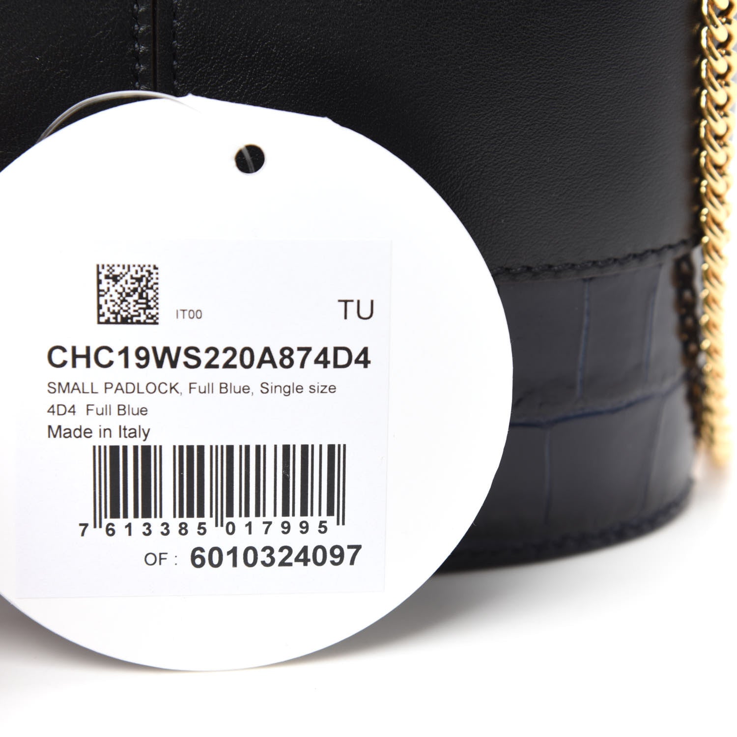 Chloe Calfskin Crocodile Embossed Small Aby Lock Full Blue 9 of 11