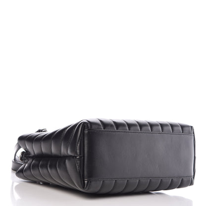 Saint Laurent Calfskin Y Quilted Monogram Small Loulou Shopper Black 4 of 11