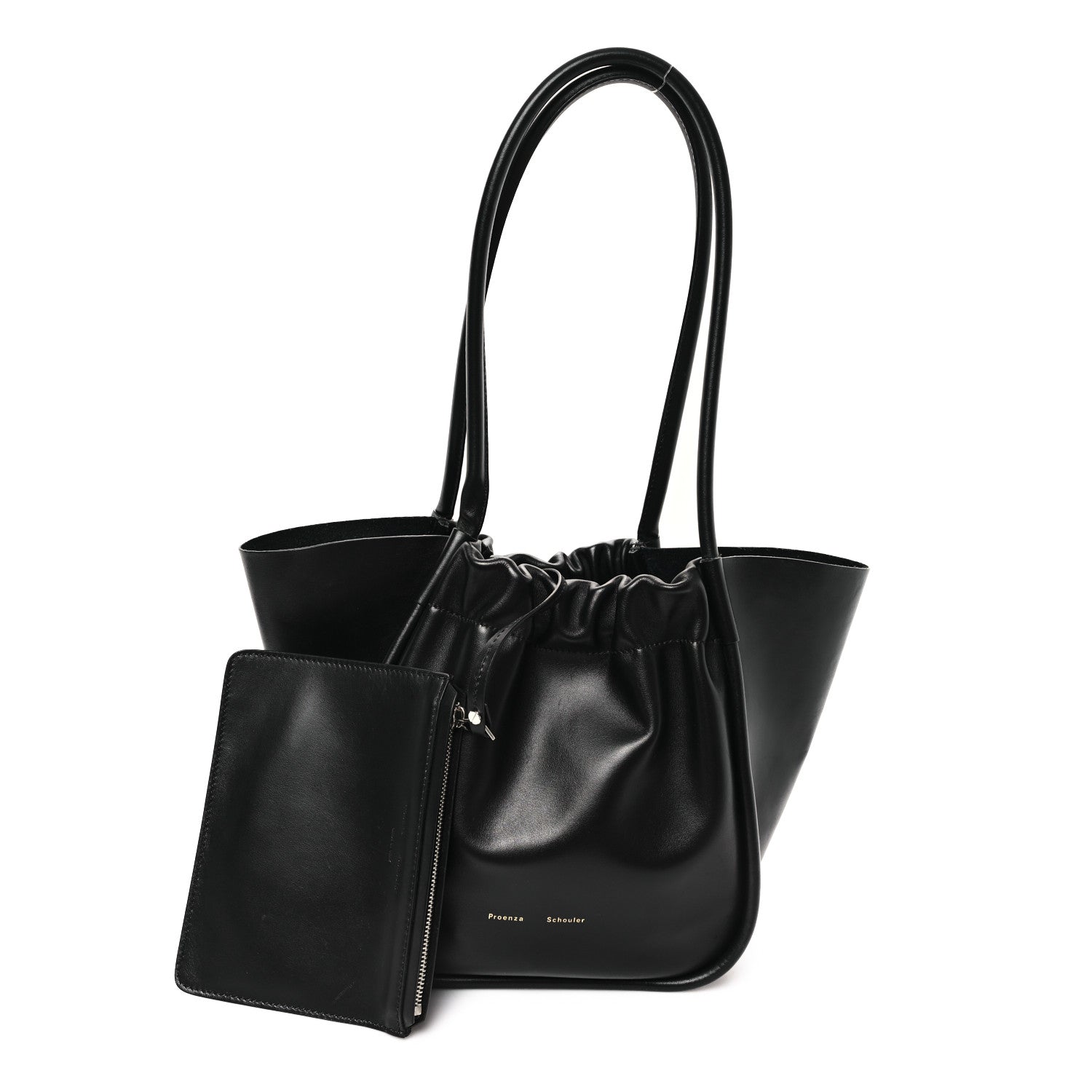 Proenza Schouler Calfskin Large Ruched Tote Black 3 of 12