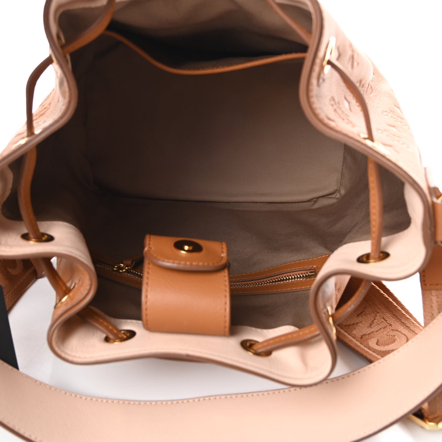 MCM Calfskin Ottomar Monogram Essential Bucket Cognac 5 of 12