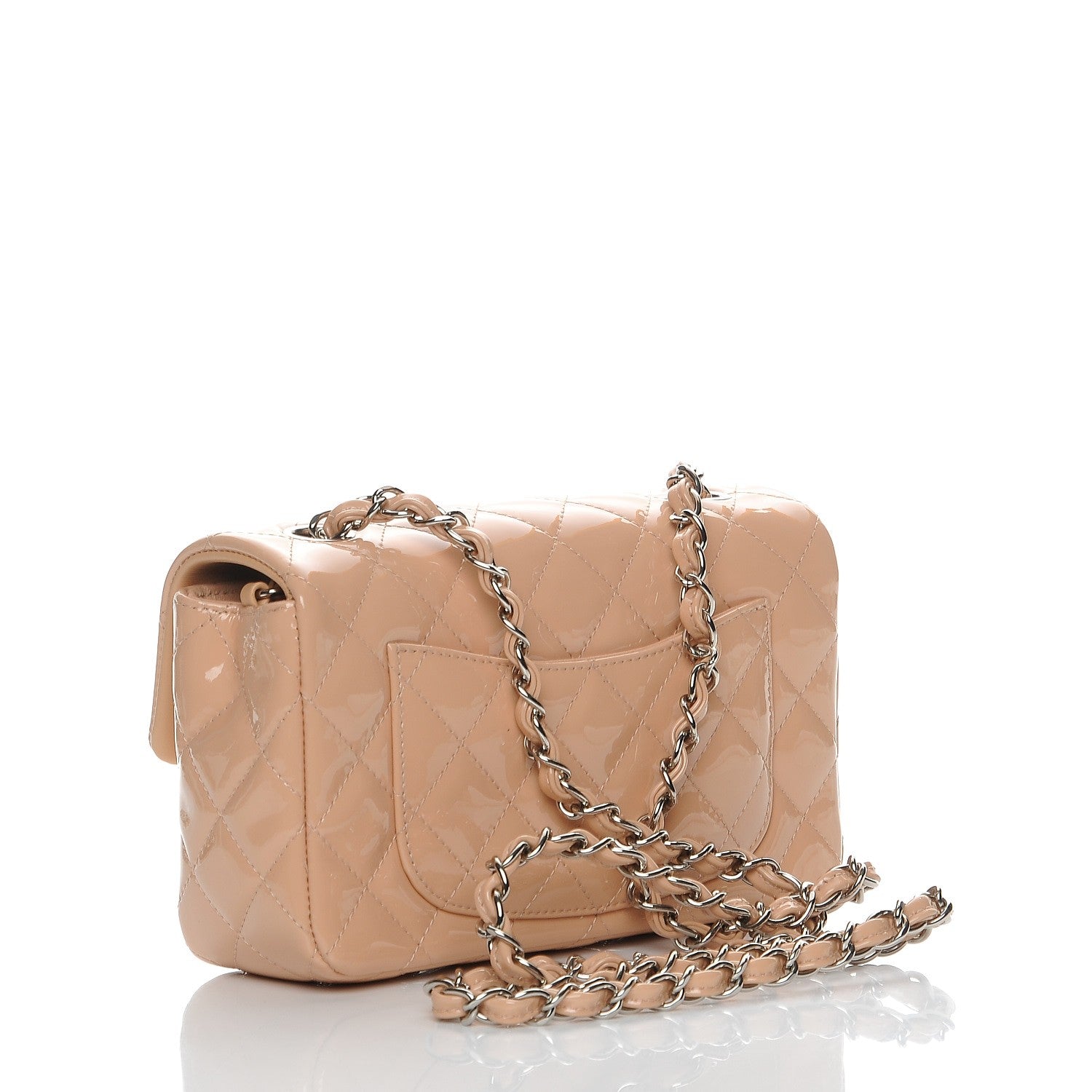 Chanel Patent Calfskin Quilted Mini Rectangular Flap Light Pink 3 of 8