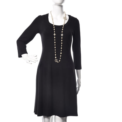 Chanel Crystal Baguette Pearl CC Cross Necklace Gold 2 of 5