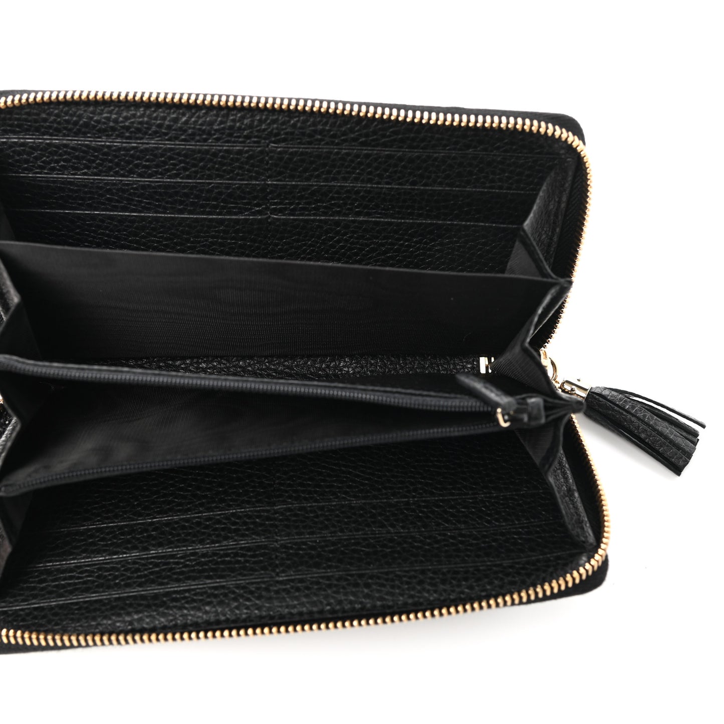 Pebbled Calfskin Soho Zip Around Wallet Black