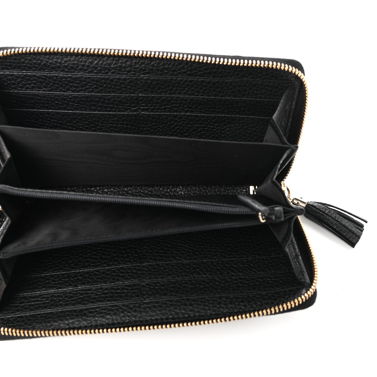 Gucci Pebbled Calfskin Soho Zip Around Wallet Black 5 of 7