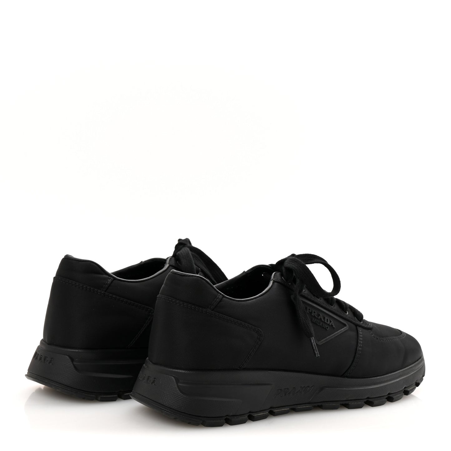 Re-Nylon Gabardine Logo Sneakers 39.5 Black