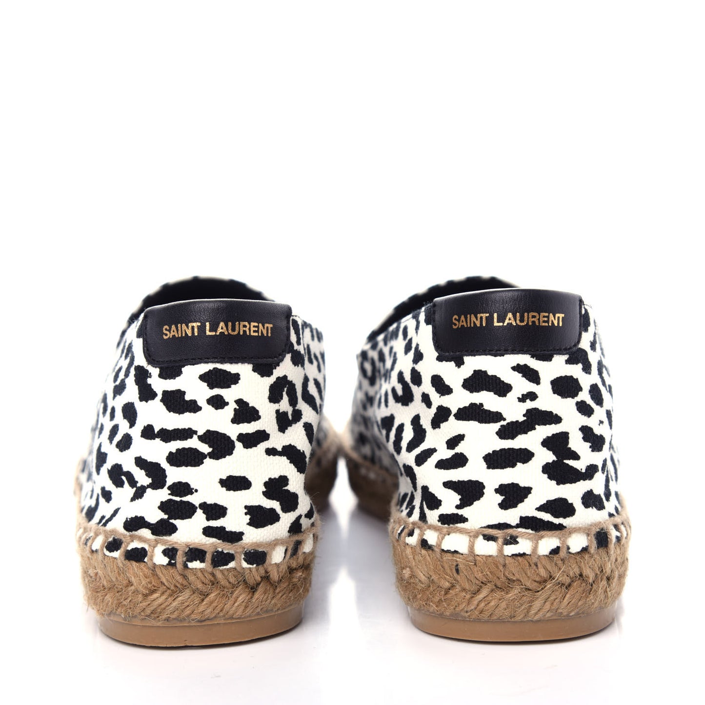 Canvas Leopard Print Espadrilles 38 Latte Black