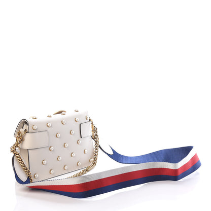 Gucci Nappa Pearl Studded Mini Queen Margaret Broadway Shoulder Bag Mystic White 4 of 11