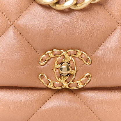Chanel Lambskin Quilted Large Chanel 19 Flap Brown 8 of 10