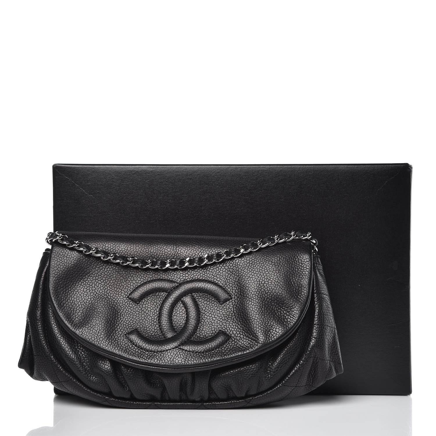 Chanel Caviar Half Moon Wallet On Chain WOC Black 11 of 11