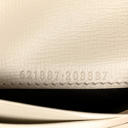 Gucci GG Supreme Monogram Azalea Calfskin Horsebit 1955 Card Case Wallet Beige Ebony Mystic White 7 of 8