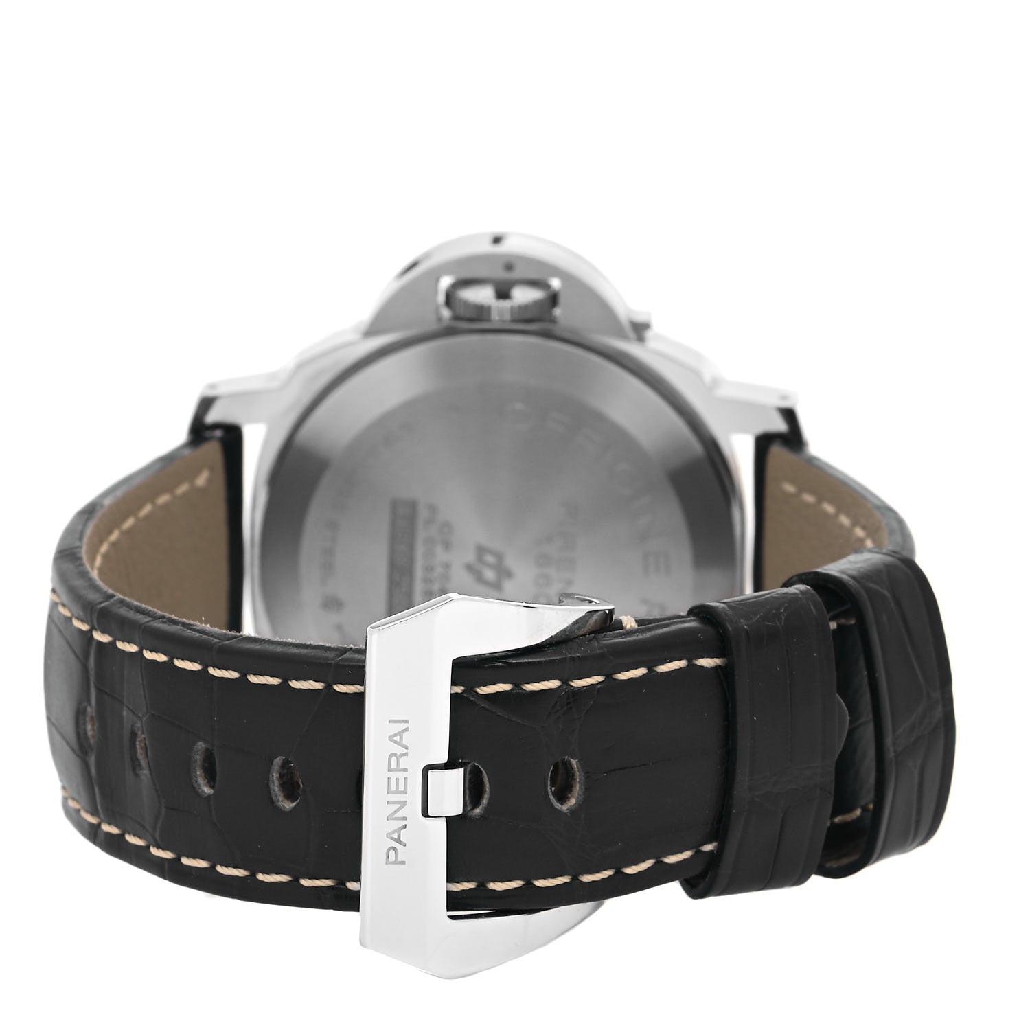 Panerai Stainless Steel Alligator 44mm Luminor Marina Manual Winding Watch Black PAM00463 3 of 5