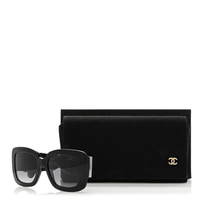 Chanel Acetate Calfskin Polarized Square Sunglasses 5473-Q Black 8 of 8