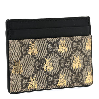 Gucci GG Supreme Monogram Bees Card Holder Black 3 of 9