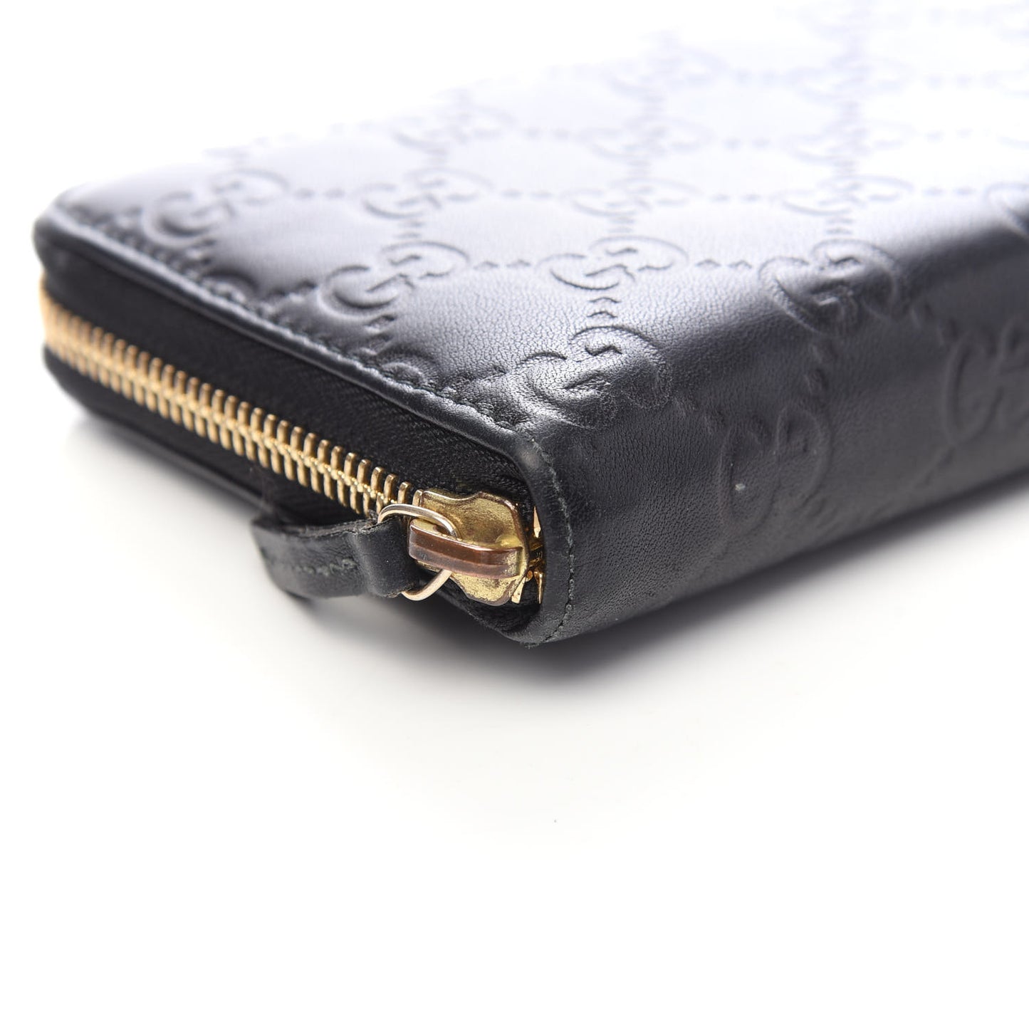 Guccissima Vitello Tender Zip Around Wallet Black