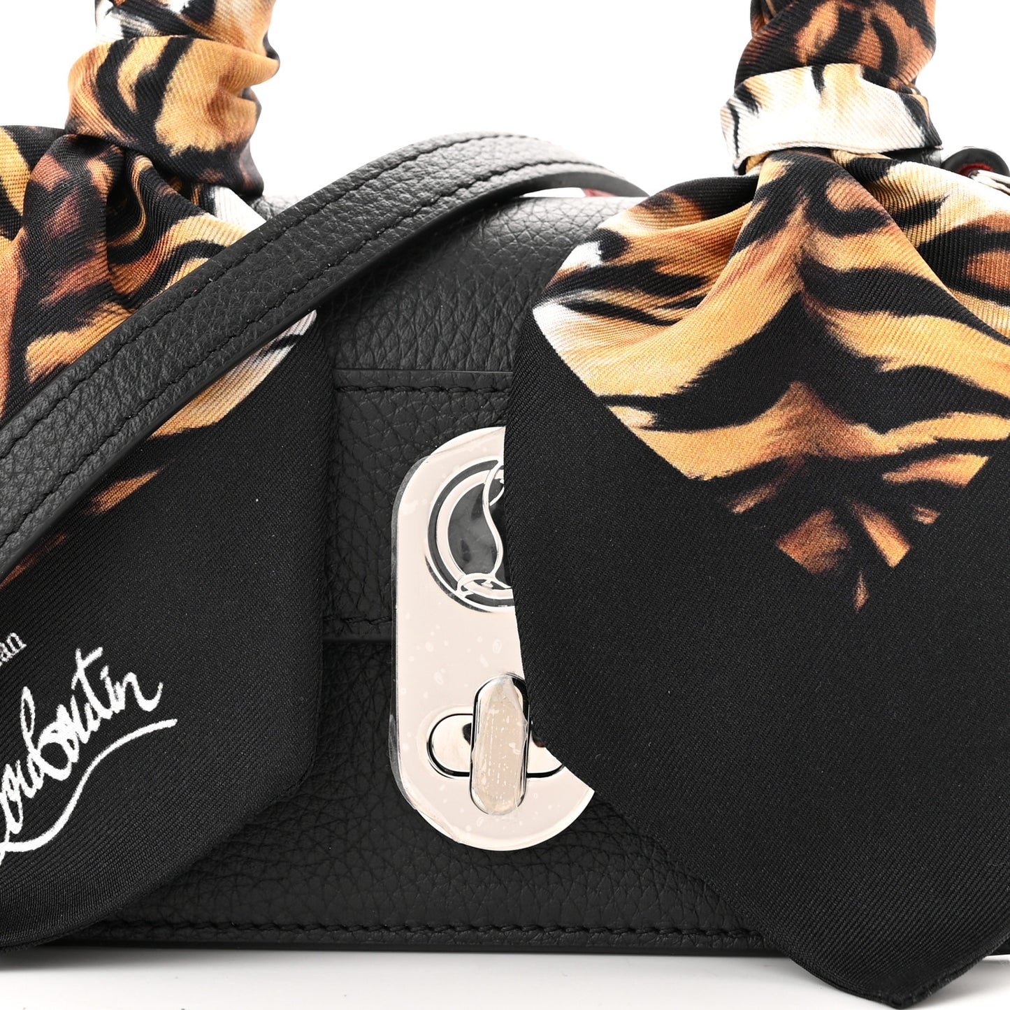 Grained Calfskin Nano Elisa Top Handle Bag Black