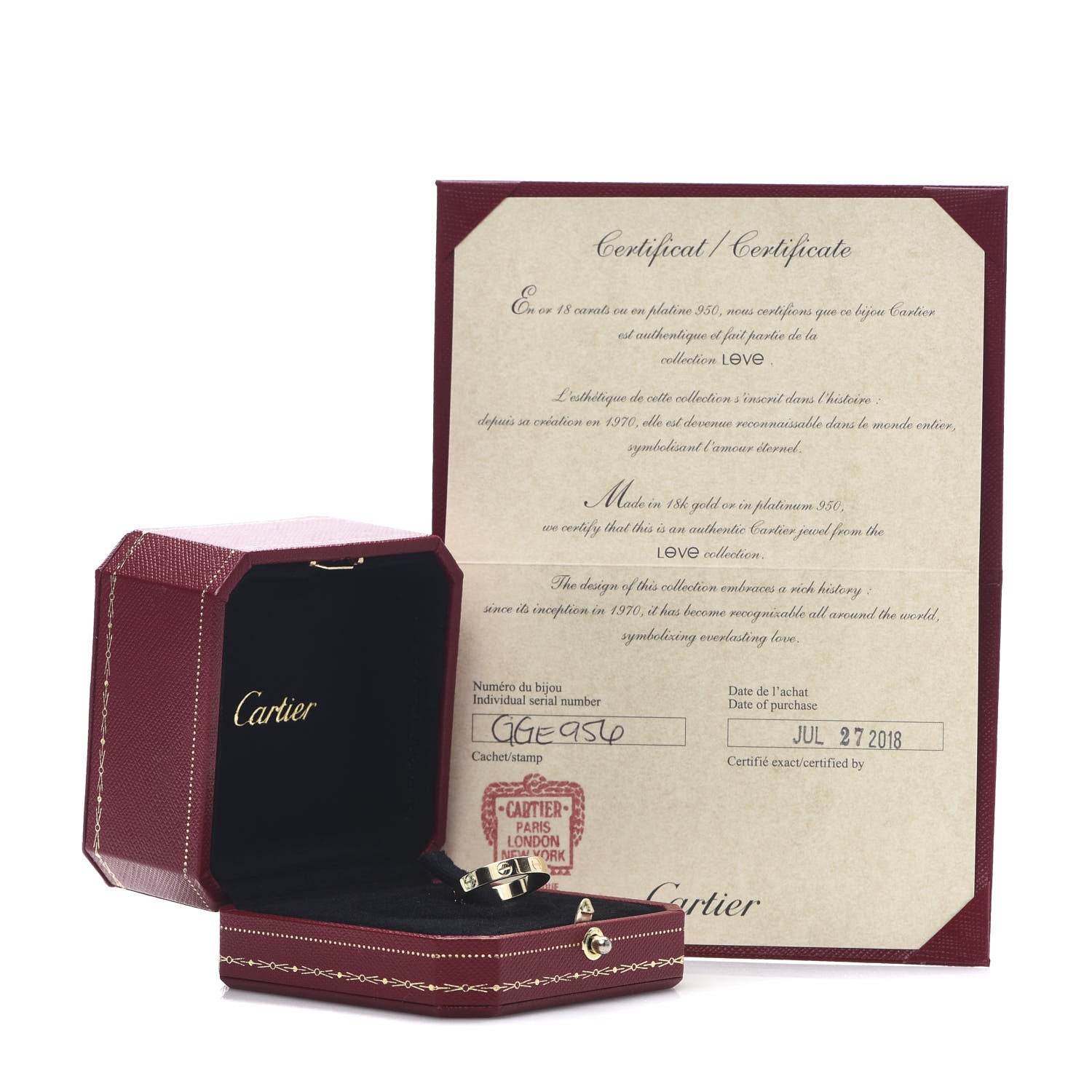 Cartier 18K Yellow Gold 3.5mm LOVE Wedding Band Ring 55 7.25 5 of 5