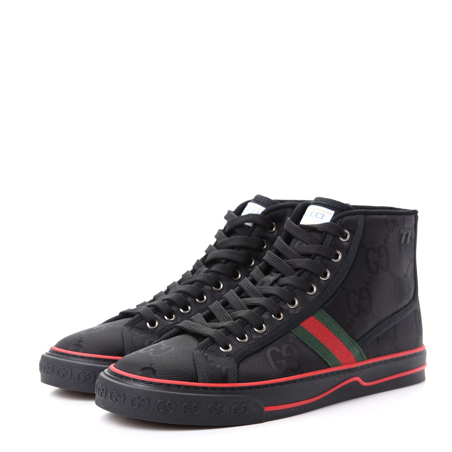 Econyl Nylon Web Monogram Off The Grid Mens 1977 Tennis High Top Sneakers 9 Black