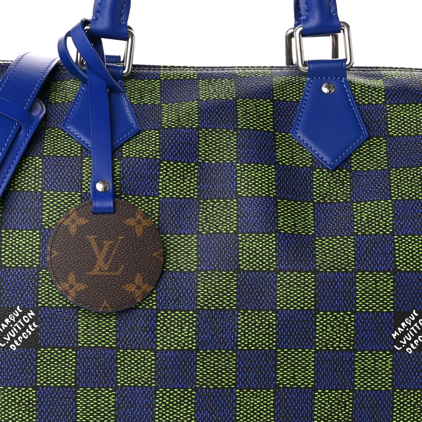 Damier Heritage Speedy Bandouliere 40 Blue Green