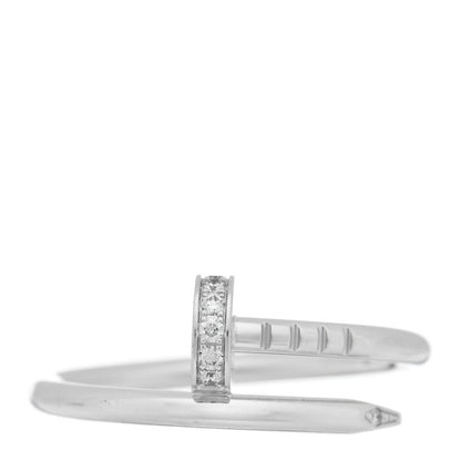 Cartier 18K White Gold Diamond Small Juste Un Clou Ring 52 6 1 of 4