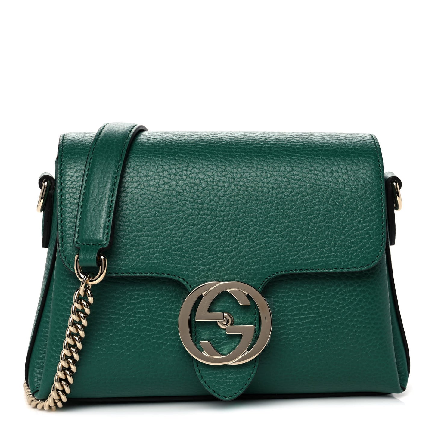 Dollar Calfskin Interlocking G Crossbody Bag Emerald