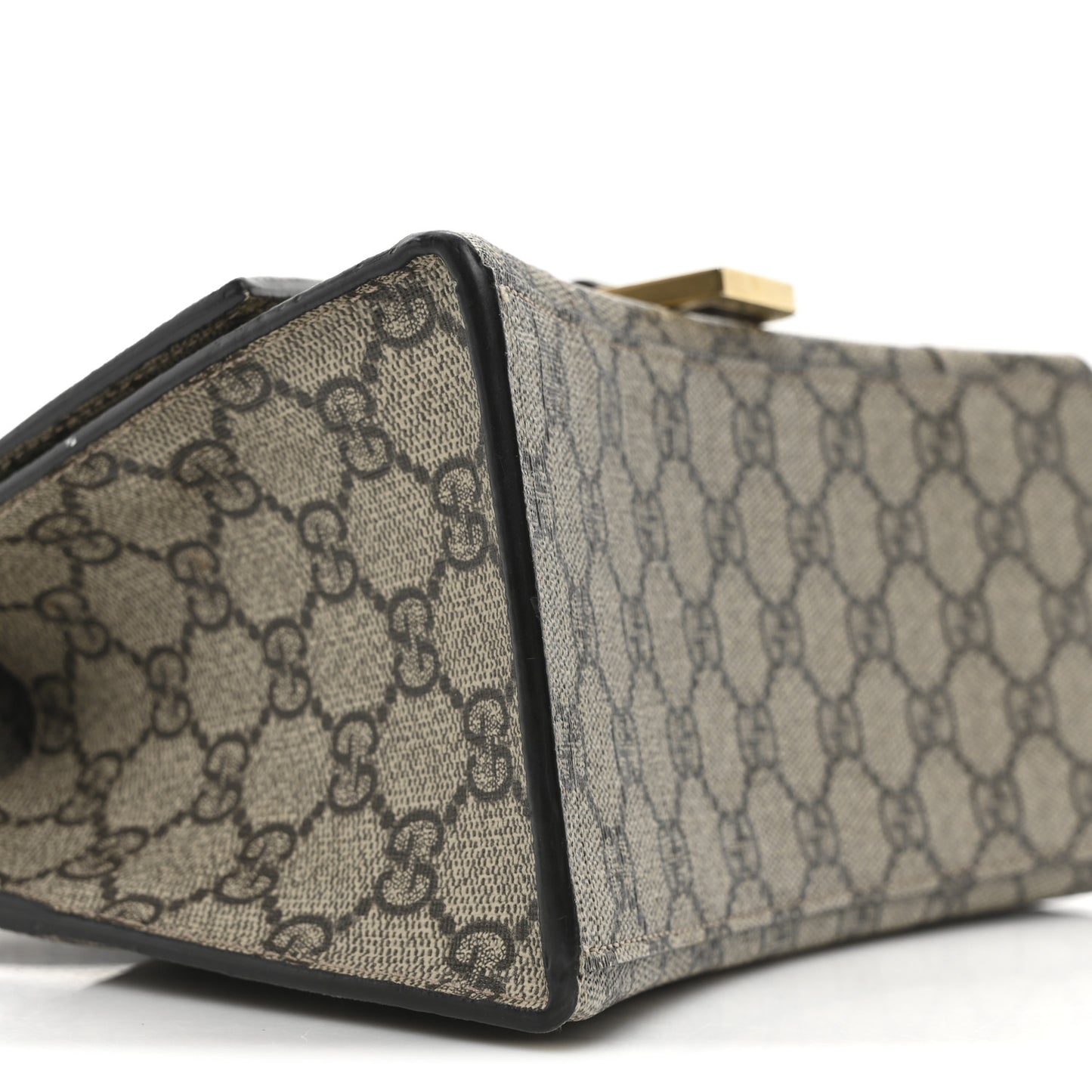 X GUCCI GG Supreme Monogram Small Hourglass Top Handle Bag Beige Ebony
