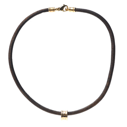 Bulgari 18K Yellow Gold Leather B.Zero1 Pendant Necklace Brown 1 of 3