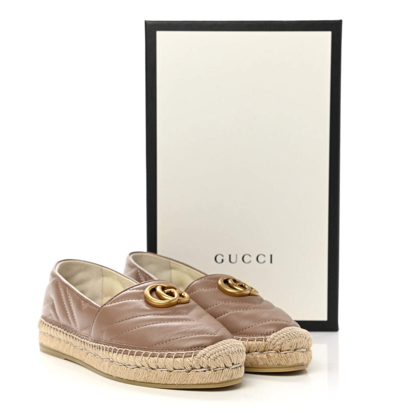 Nappa Matelasse GG Marmont Espadrilles 37.5 Porcelain Rose