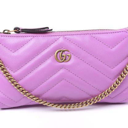Gucci Calfskin Matelasse Mini GG Marmont Chain Bag Candy Mousse 8 of 9