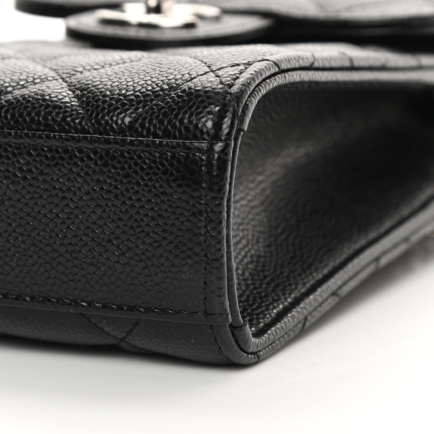 Caviar Quilted Classic Phone Holder Black