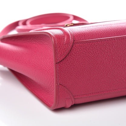 Celine Drummed Calfskin Nano Luggage Plum 6 of 10