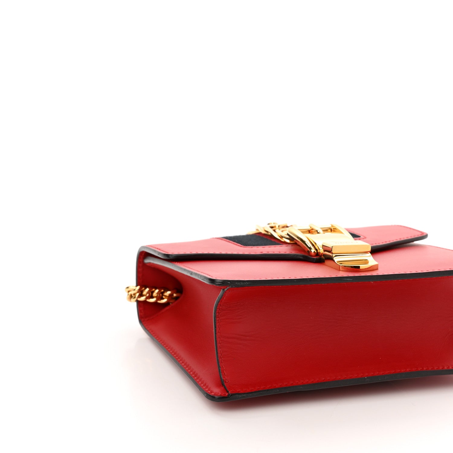Gucci Calfskin Mini Sylvie Chain Shoulder Bag Hibiscus Red 7 of 11
