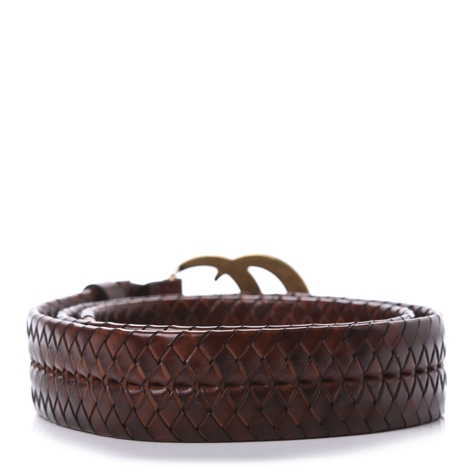 Gucci Calfskin Braided Double G 40mm Belt 95 38 Cuoio Bruciato 2 of 5