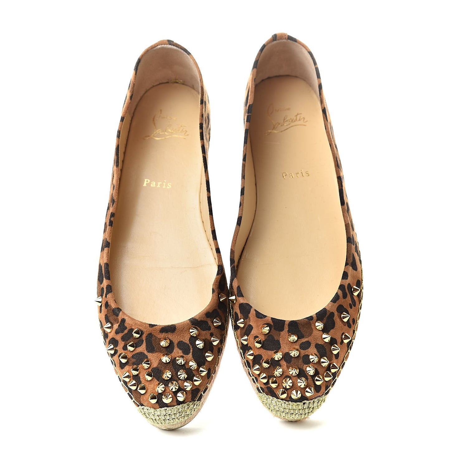 Veau Velours Leopard Aliochette Espadrilles 40 Caramel